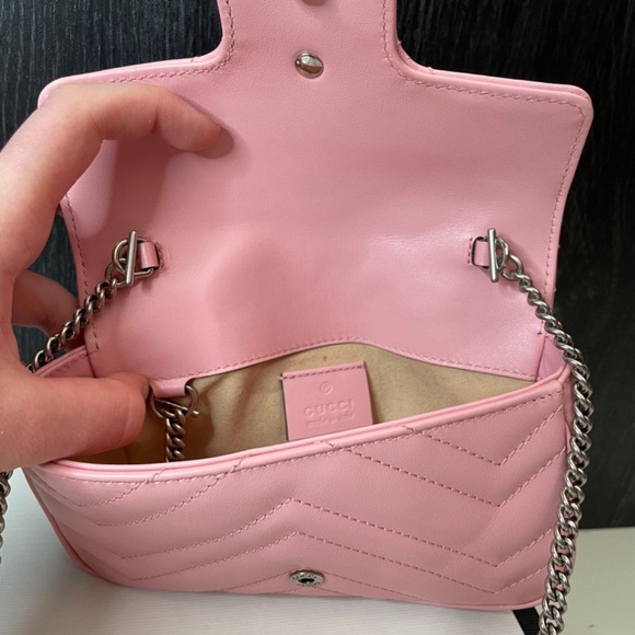 Pink Gucci Marmont 2.0 Supermini Handbag - Picture 8 of 15